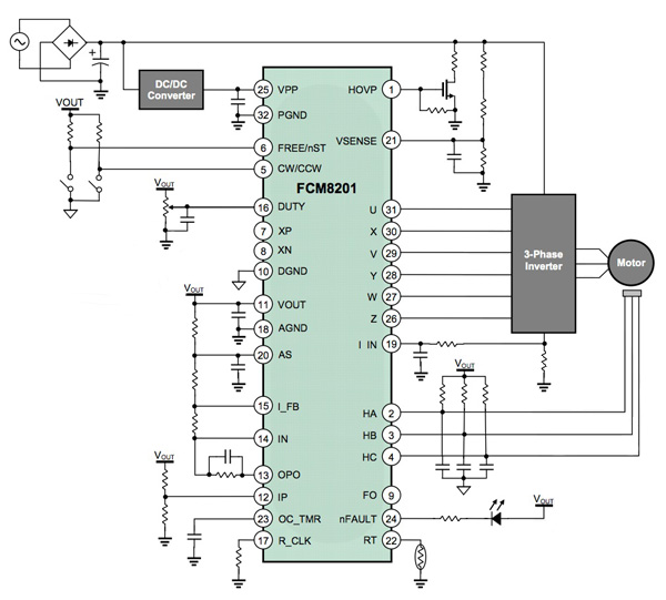 Fairchild FCM8201 BLDC motor controller